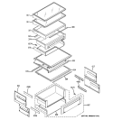 FRESH FOOD SHELVES Diagram and Parts List for ZIS360NXB  General Electric Refrigerator