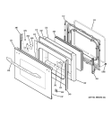 LOWER DOOR Diagram and Parts List for PB978TP2WW  General Electric Range
