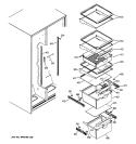 FRESH FOOD SHELVES Diagram and Parts List for ESL22JFXKLB  General Electric Refrigerator