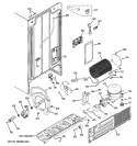 SEALED SYSTEM & MOTHER BOARD Diagram and Parts List for GSS25JETJWW  General Electric Refrigerator