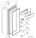 FRESH FOOD DOOR Diagram and Parts List for ZISS360DXASS  General Electric Refrigerator