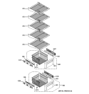 FREEZER SHELVES Diagram and Parts List for ZISS360DXASS  General Electric Refrigerator