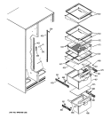 FRESH FOOD SHELVES Diagram and Parts List for BSS25JFTNWW  General Electric Refrigerator