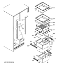 FRESH FOOD SHELVES Diagram and Parts List for BSS25JSTNSS  General Electric Refrigerator