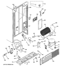 SEALED SYSTEM & MOTHER BOARD Diagram and Parts List for HSM25GFTISA  Hotpoint Refrigerator