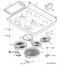 COOKTOP Diagram and Parts List for PB979DP3BB  General Electric Range
