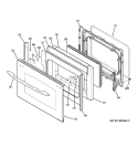 LOWER DOOR Diagram and Parts List for PCB975DP3BB  General Electric Range