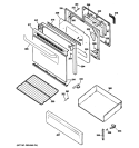 Part Location Diagram of WB57K10148 GE GLASS DOOR Assembly