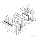 DOOR Diagram and Parts List for JB640MP2BS  General Electric Range