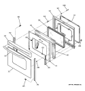 DOOR Diagram and Parts List for JBS55SM4SS  General Electric Range