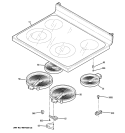 COOKTOP Diagram and Parts List for JB660DP1WW  General Electric Range