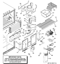 FREEZER SECTION Diagram and Parts List for PTS22LHSCRBB  General Electric Refrigerator