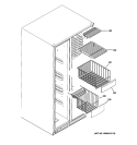 FREEZER SHELVES Diagram and Parts List for GWU23LGYAFSS  General Electric Refrigerator