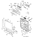 ESCUTCHEON & DOOR ASSEMBLY Diagram and Parts List for GSD4910Z00AA  General Electric Dishwasher