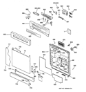 ESCUTCHEON & DOOR ASSEMBLY Diagram and Parts List for GSD4940C00SS  General Electric Dishwasher
