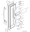 FRESH FOOD DOOR Diagram and Parts List for PHE25MGTAFWW  General Electric Refrigerator
