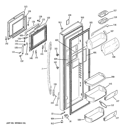 FRESH FOOD DOOR Diagram and Parts List for PSK27NHSBCCC  General Electric Refrigerator