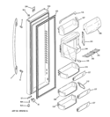 FRESH FOOD DOOR Diagram and Parts List for PSS26PSSASS  General Electric Refrigerator
