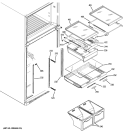 FRESH FOOD SHELVES Diagram and Parts List for PTS18SHSYRSS  General Electric Refrigerator
