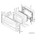LOWER DOOR Diagram and Parts List for PB975SP5SS  General Electric Range