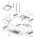 FRESH FOOD SHELVES Diagram and Parts List for GFSF6KEXDBB  General Electric Refrigerator
