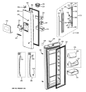 FRESH FOOD DOORS Diagram and Parts List for GFSF6KKYDBB  General Electric Refrigerator