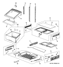 FRESH FOOD SHELVES Diagram and Parts List for GFSF6KKYDBB  General Electric Refrigerator