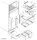 FRESH FOOD SHELVES Diagram and Parts List for GTH18ISXCRSS  General Electric Refrigerator