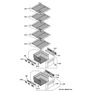 FREEZER SHELVES Diagram and Parts List for ZISS420DXBSS  General Electric Refrigerator