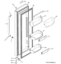 FRESH FOOD DOOR Diagram and Parts List for PSHS9PGZBCSS  General Electric Refrigerator
