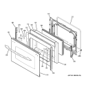 LOWER DOOR Diagram and Parts List for PB979DP1BB  General Electric Range