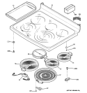 COOKTOP Diagram and Parts List for PB979DP4BB  General Electric Range