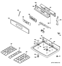 CONTROL PANEL & COOKTOP Diagram and Parts List for JGB428SER2SS  General Electric Range