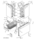 DOORS Diagram and Parts List for PFCE1NFYAANB  General Electric Refrigerator