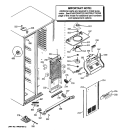 FREEZER SECTION Diagram and Parts List for PSHW6YGZBESS  General Electric Refrigerator