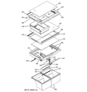FRESH FOOD SHELVES Diagram and Parts List for HTS22GBPBRWW  Hotpoint Refrigerator