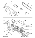 BACKSPLASH, BLOWER & MOTOR ASSEMBLY Diagram and Parts List for GTDP350EM0WS  General Electric Dryer