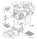 BODY PARTS Diagram and Parts List for JB740DP3BB  General Electric Range