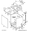 CABINET, COVER & TOP PANEL Diagram and Parts List for GCWN5050M0WS  General Electric Washer
