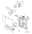 ESCUTHEON & DOOR ASSEMBLY Diagram and Parts List for GSD2100R15BB  General Electric Dishwasher