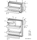 DOORS Diagram and Parts List for GTH18CCB3LWW  General Electric Refrigerator