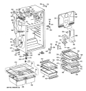 CABINET Diagram and Parts List for GTJ18XCB3RSA  General Electric Refrigerator