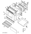 DOOR & DRAWER PARTS Diagram and Parts List for JBP27DM2BB  General Electric Range
