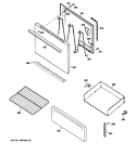DOOR & DRAWER PARTS Diagram and Parts List for JBS03M2WH  General Electric Range