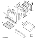 DOOR & DRAWER PARTS Diagram and Parts List for JGB400DEP4WW  General Electric Range