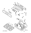 CONTROL PANEL & COOKTOP Diagram and Parts List for JGB400SEP4SS  General Electric Range
