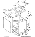 CABINET, COVER & FRONT PANEL Diagram and Parts List for GTWP1000M1WW  General Electric Washer