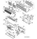 GRILLE & AIR MOVING PARTS Diagram and Parts List for AZ32H15D5BM2  General Electric Air Conditioner