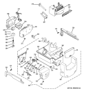 ICE MAKER & DISPENSER Diagram and Parts List for PSQS6YGZBESS  General Electric Refrigerator