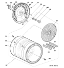 DRUM Diagram and Parts List for DPVH880EJ2WW  General Electric Dryer